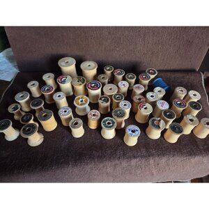 Vintage Lot of 50 Assorted Empty Wooden Thread SPOOLS